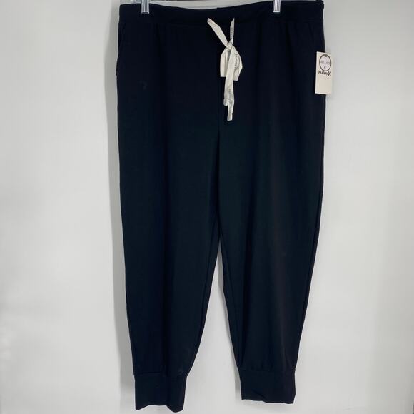Hurley Pajama Bottom Joggers Women 2X Black Loungewear ComfyCore Active Relaxing - Picture 1 of 8